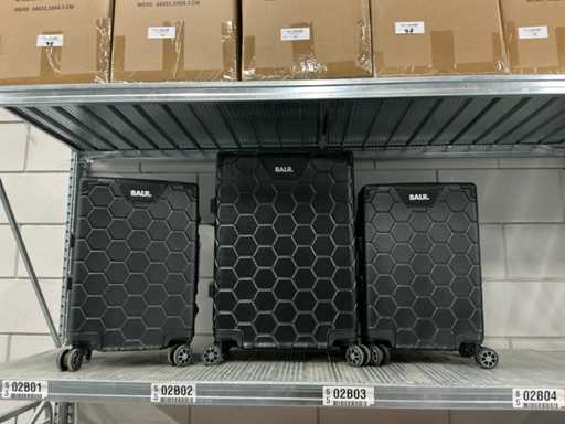 Balr Romeo Embossed Hexagon Suitcases (3x)