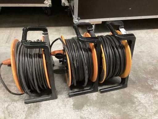 #847# Cable reel bti 50m / 3x/ high-quality rubber cable/ heavy duty version