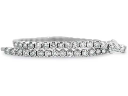 Bracciale tennis in oro bianco 14 kt con diamante naturale 8,68 crt