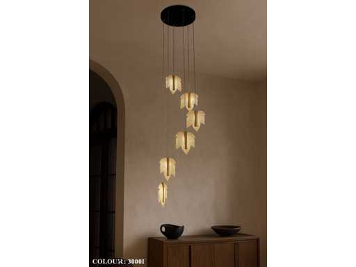 Lumière suspendue LED – B063/6 – 3000K – Blanc chaud – Ø350 mm – Hauteur réglable – Argent 