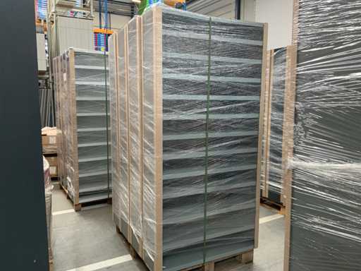 Povag Armoire à étagères ouvertes - 12 étagères gris/gris