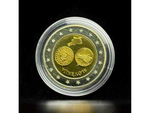 2 Euro Pattern Slovenië 2007 Euro Introductie Verguld Geplateerde Verzamelmunt met Certificaat | GRATIS VERZENDING DOOR DE HELE EU