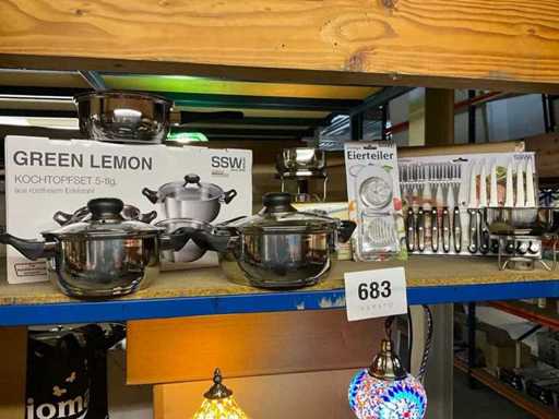 Cooking pot set SSW + kitchen accessories