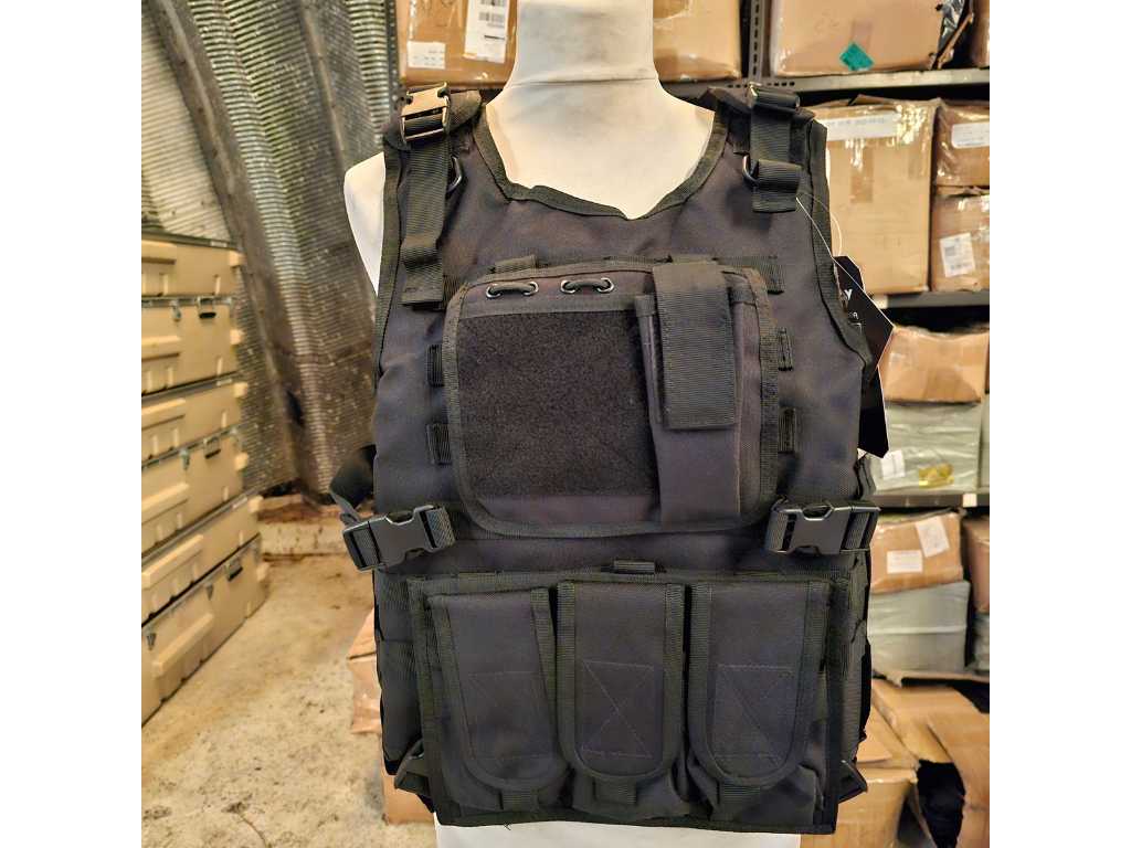 Black molle bulletproof vest - without protection plates (10x)