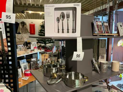 Kookpotset  SSW en 24 delig bestekset voor 6 personen