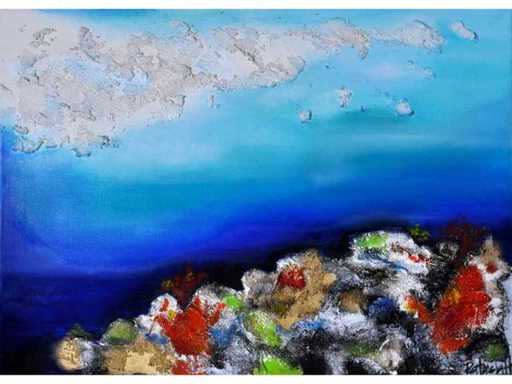 Patricia - Landscape on the Waterfront - mixed media on canvas - 50x70 cm