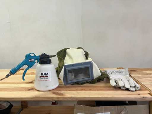 Pistola di sabbiatura HBM Soda con accessori