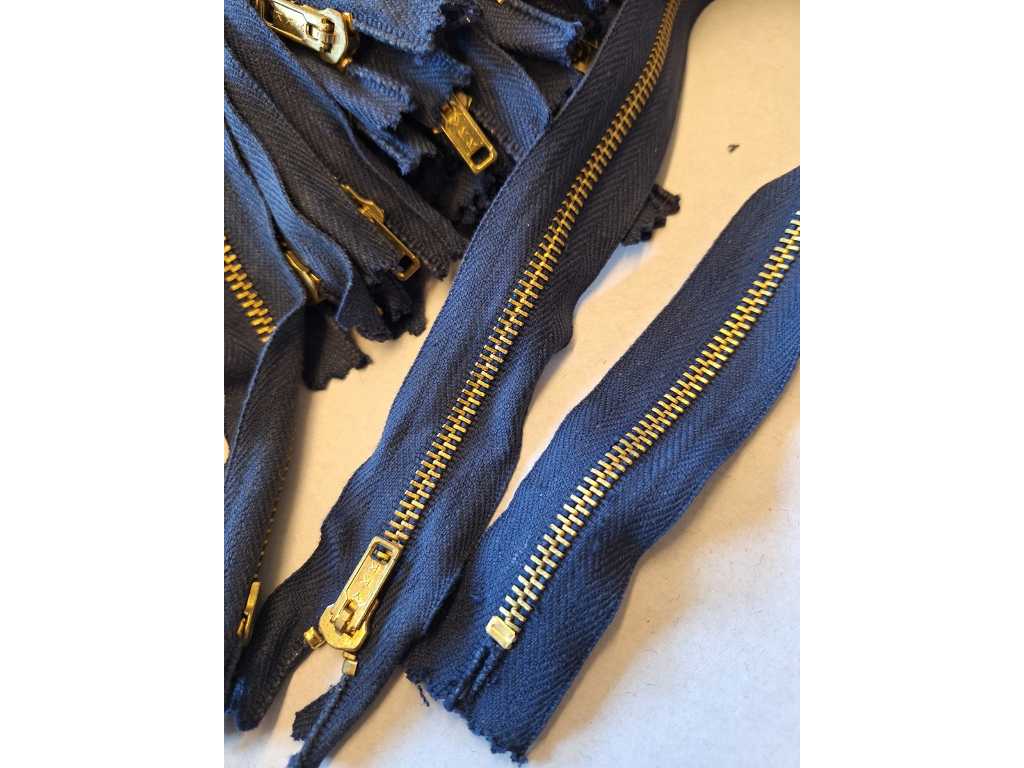 50 pieces zippers YKK 52cm metal blue