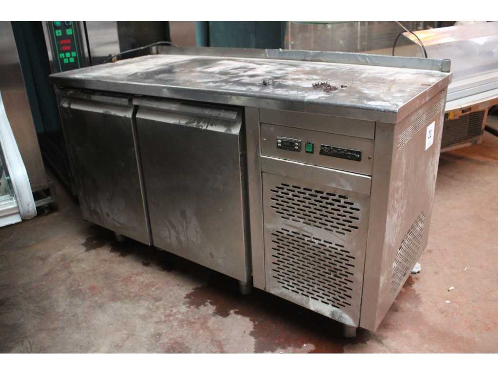 Stainless steel 2-door refrigerated workbench INFRICO