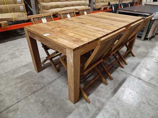Quality Collection Tuintafel Ten 200 x 100cm Rechthoek Brede Latten