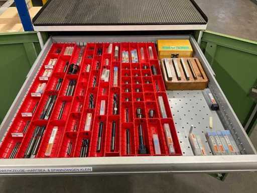 Cabinet with milling and turning tools