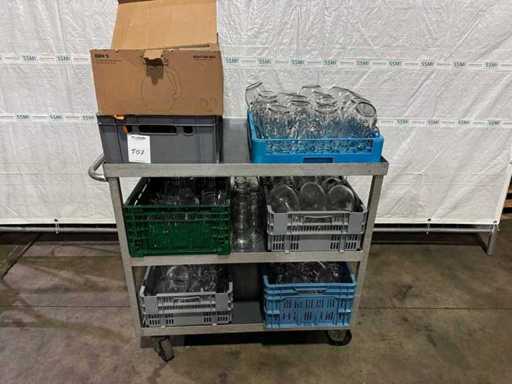 Recipiente pentru catering și restaurante cu apă pe cărucior