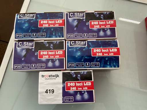 C.Star. Schutzart IP20. Innen- / Außenbereich, Weihnachts-LED-Beleuchtung. (5-fach)