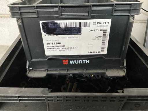Würth 4.69 kg Neopreen blindklinkmoer 9,6x21,5-M5 in stapelbare bak