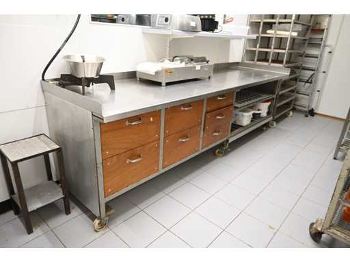 Mobile Stainless Steel Raw Material Workbench