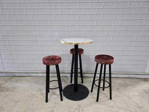 Bartisch-Set bestehend aus 1 Tisch und 3 Hockern