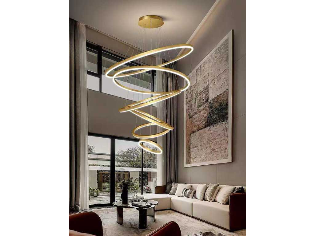 Chandelier with circles - Large (gold) 