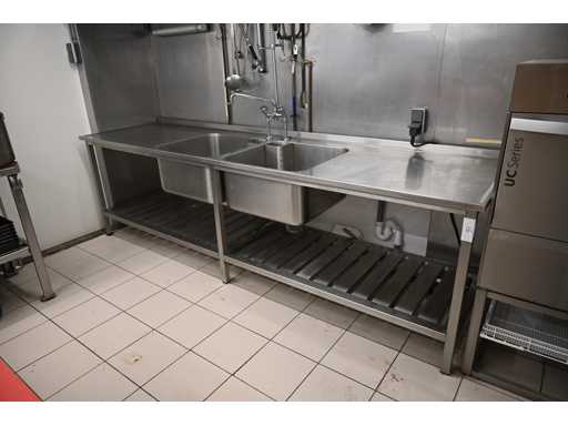 Double évier en acier inoxydable Hobrand avec robinet mélangeur et douche manuelle