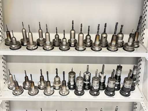   34 pcs HSK-A63 tool holders with tools