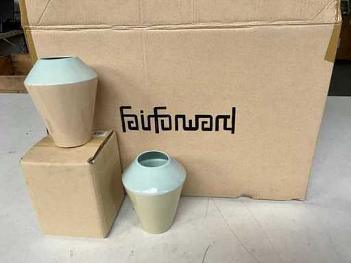 Fair Trade vaas keramiek duodip +/- Ø13 x 17 cm hoog (160x)