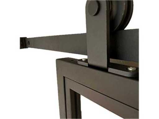 (175x) Schuifdeurrail zwart 500 cm (2 delen) (met bevestigingsmateriaal)