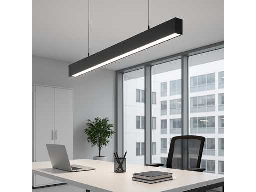 Lumière suspendue linéaire LED Noir – 40W – 120cm – 3CCT Couleur de lumière (x4)