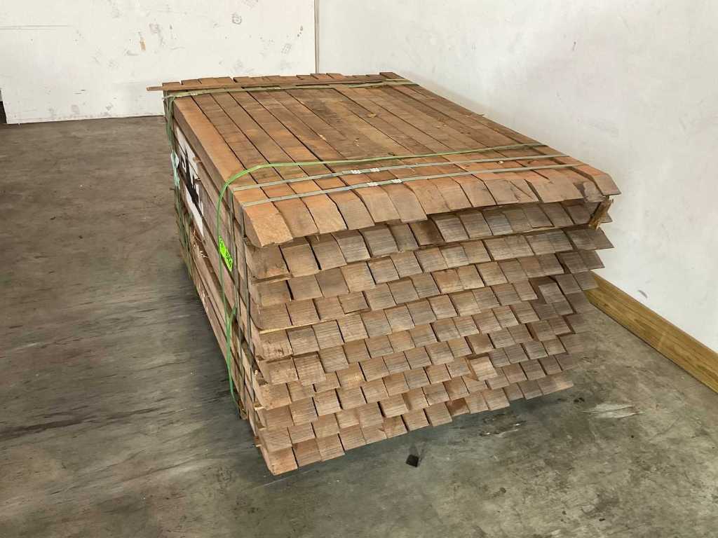 Borne en bois dur Azobé pointue 150x7x7 cm (10x)