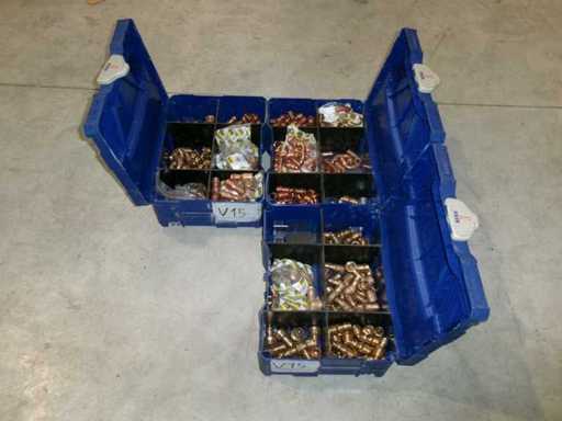 Lot of Viega Profipress press couplings Ø15 mm including sorting bins