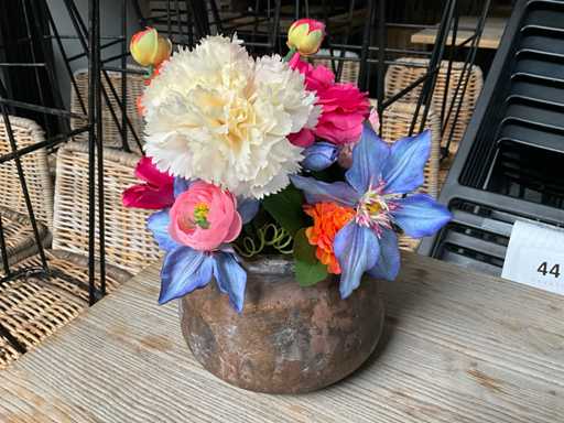 Kunststof bloemen in pot (12x)