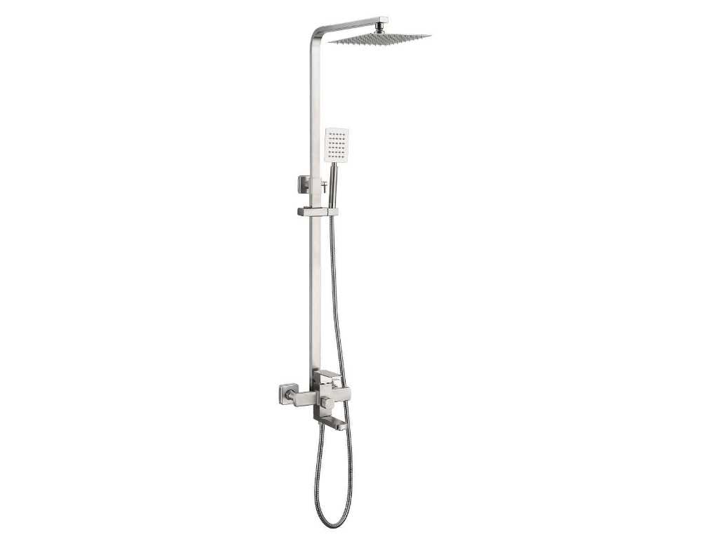 surface-mounted rain shower brushed stainless steel