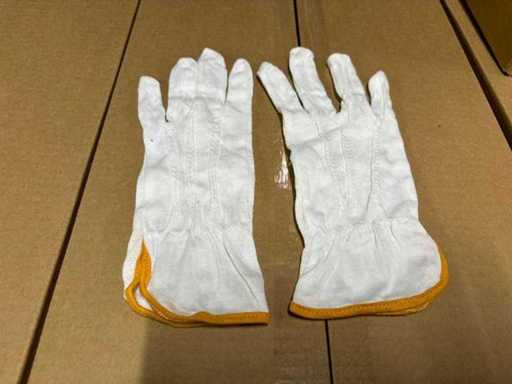 Werkhandschoenen Wit/Geel - Paar (600x)