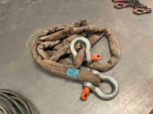 Sling PES da 12 tonnellate 1,5 metri con 2 manette da 12 tonnellate