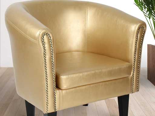 Elegant Chesterfield armchair, gold