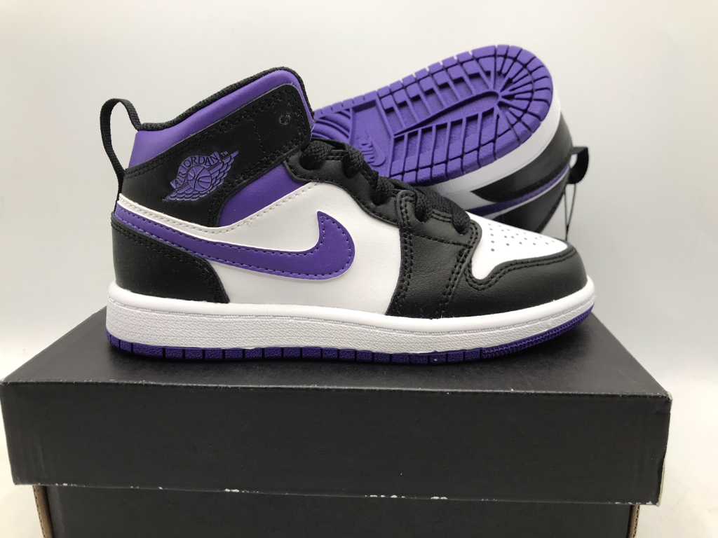 Nike Air Jordan 1 Mid  Black/Dark Iris-White Sneakers 29.5