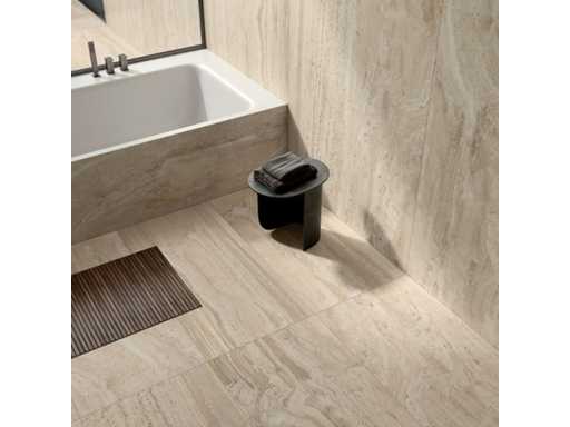 82m² Navonna Honey Vein 60x120 rectifié, effet travertine, sol et mur, Neuf emballé
