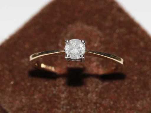 9 KT Yellow gold Ring With Natural Diamond