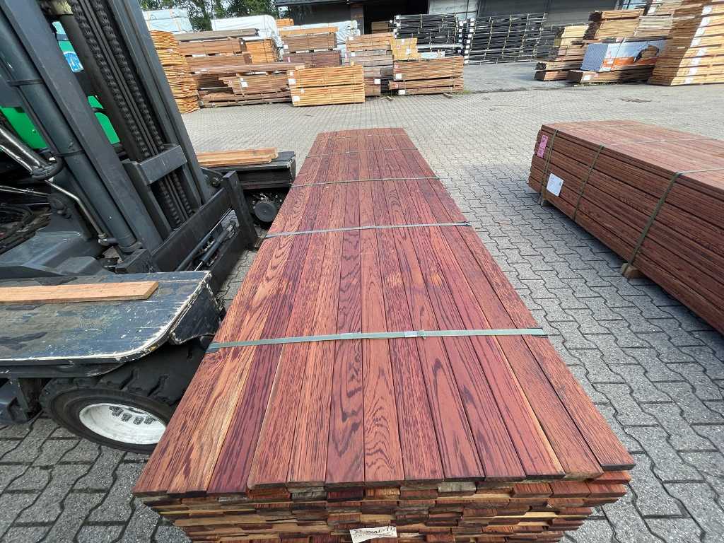 Walaba hardhouten planken geschaafd 21x65mm, lengte 300cm (146x)