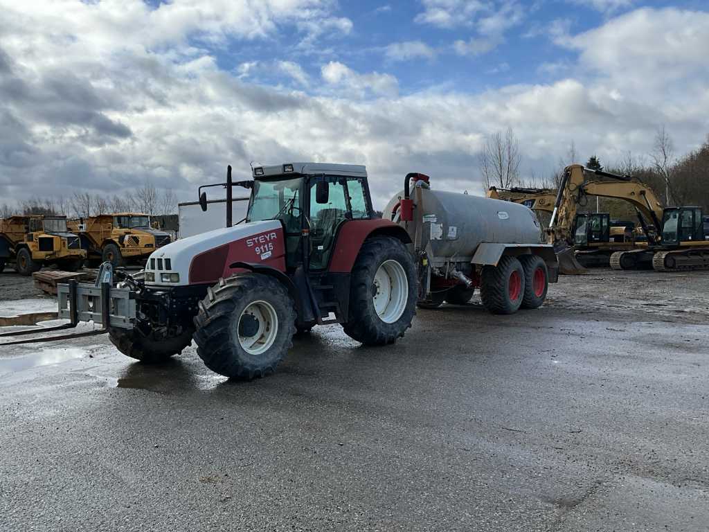 Steyr 9115 tractor with slurry tanker