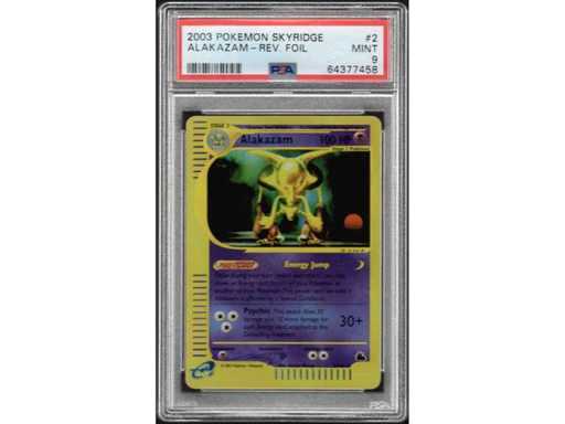 PSA 9 2003 Alakazam Reverse Holo Skyridge 2/144 Graded Pokémon Card