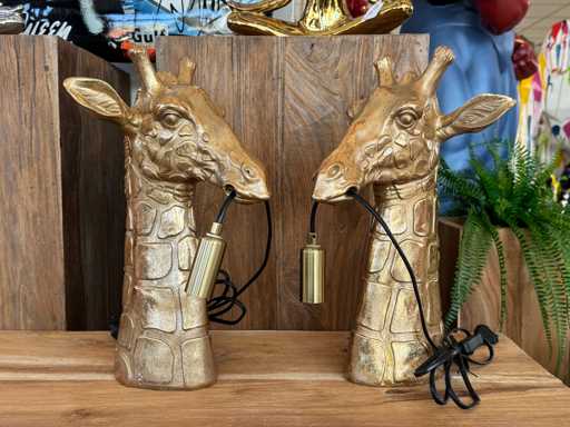Lamp Giraf H40cm Gold 2 Stuks