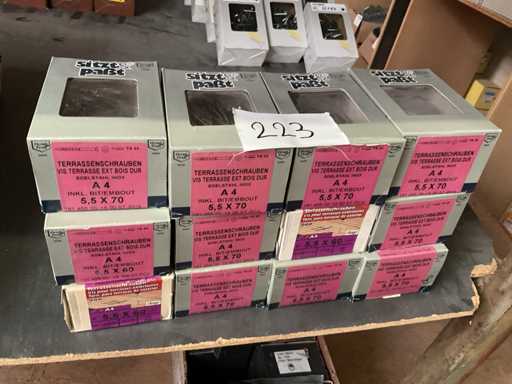 12 Schachteln Edelstahlschrauben aus Hartholz