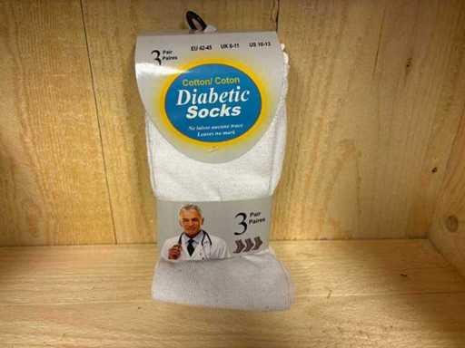 Diabetes Sokken Katoen - 3 Pack / Wit (400x)