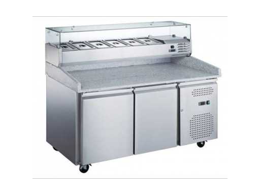 Refrigerated Pizza Cabinet 2 Doors on Wheels - Refrigerated