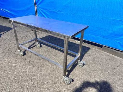 Rvs werktafel verrijdbaar