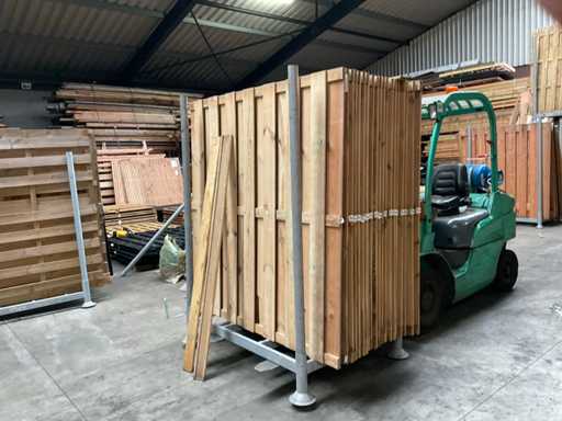 Vuren tuinscherm met toog geïmpregneerd - 180x180 cm (10x)