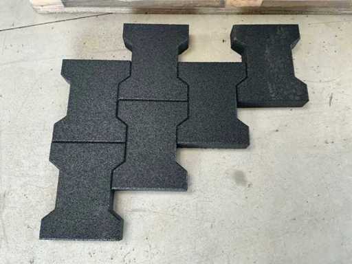 Batch of rubber tiles for fitness centers, equestrian equipment and industrial facilities
