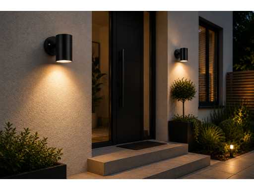 4 x Luci da Parete da Esterno GU10 – Nero – IP44 – MANOLYA-1