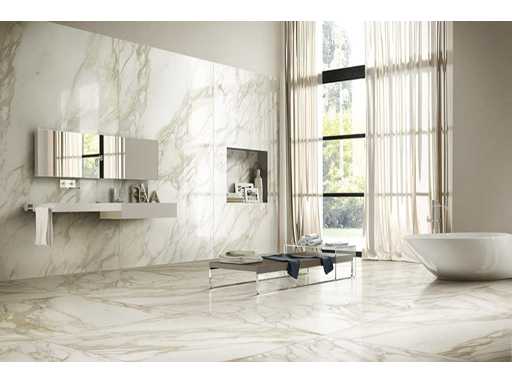 Floor tile 25.92m2 Marble Creme glossy 60x120cm rectified