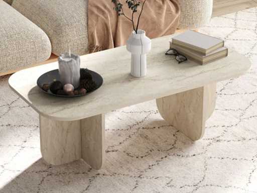 Coffee table - travertine effect