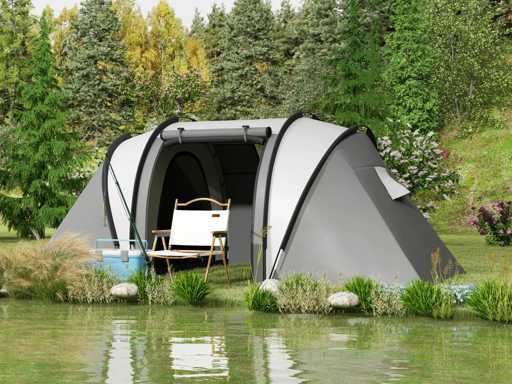 Tente de camping familiale 4-5 personnes avec 2 chambres 3 fenêtre